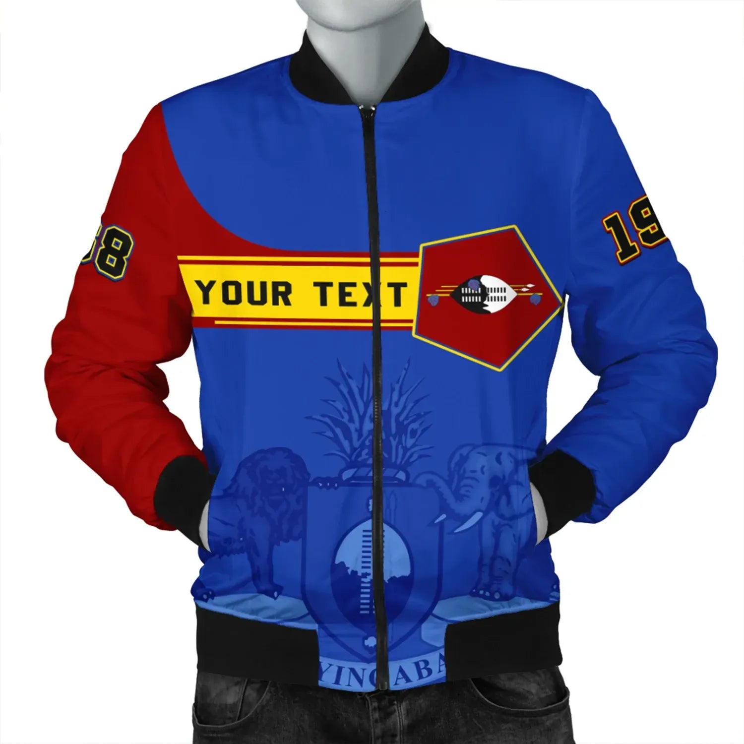 Custom Eswatini Bomber Jacket Pentagon Style