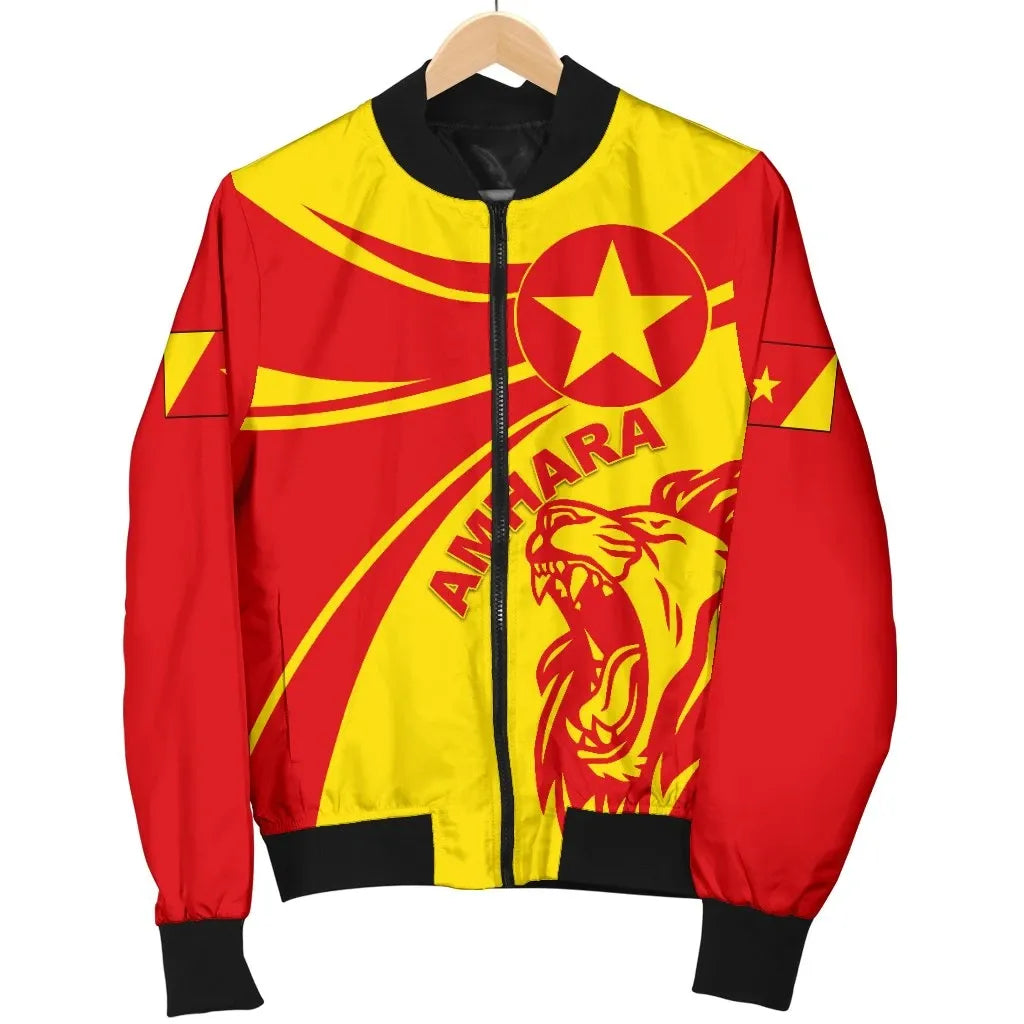 Amhara Round Flag Lion Bomber Jacket