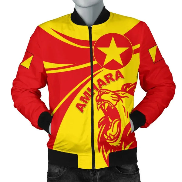 Amhara Round Flag Lion Bomber Jacket