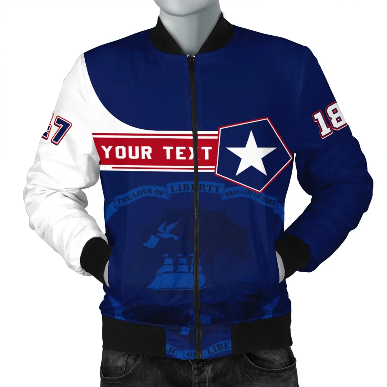 Custom Liberia Bomber Jacket Pentagon Style