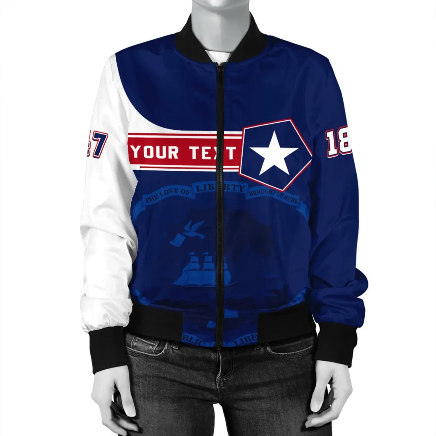 Custom Liberia Bomber Jacket Pentagon Style