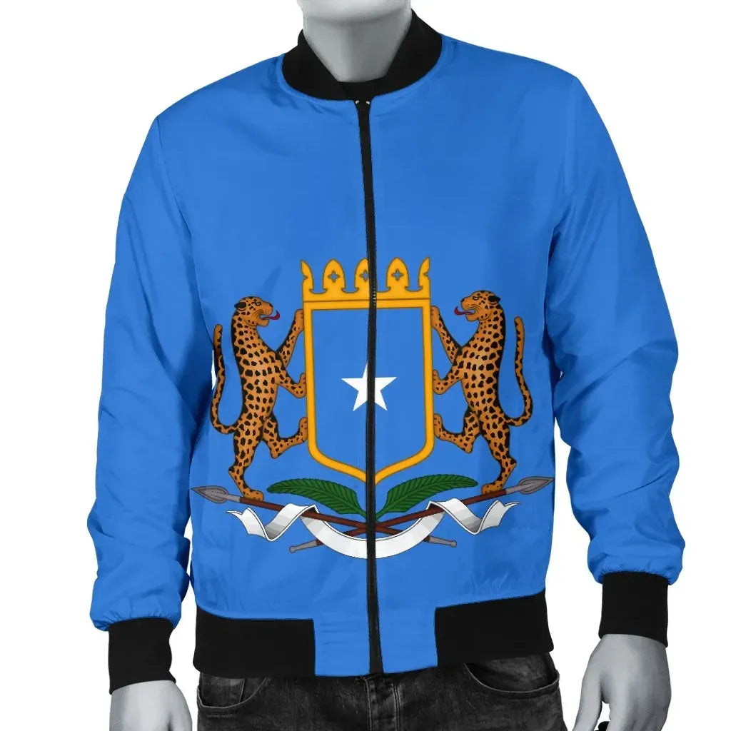 Somalia Coat Of Arms Flag Men's Bomber Jacket