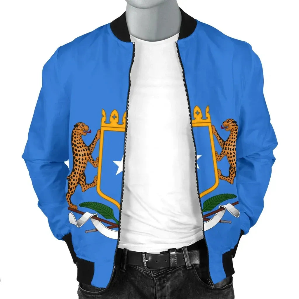 Somalia Coat Of Arms Flag Men's Bomber Jacket