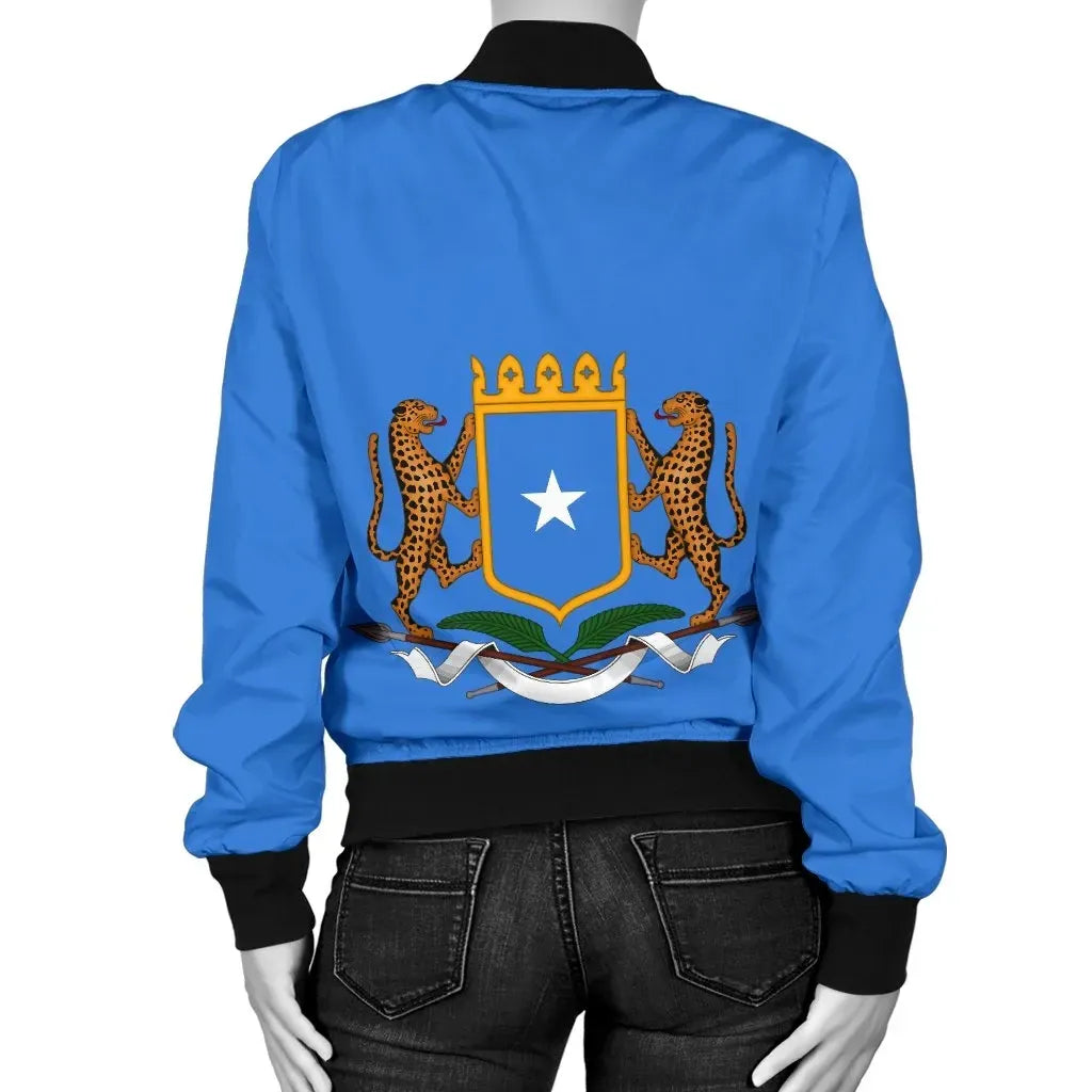 Somalia Coat Of Arms Flag Women's Bomber Jacket