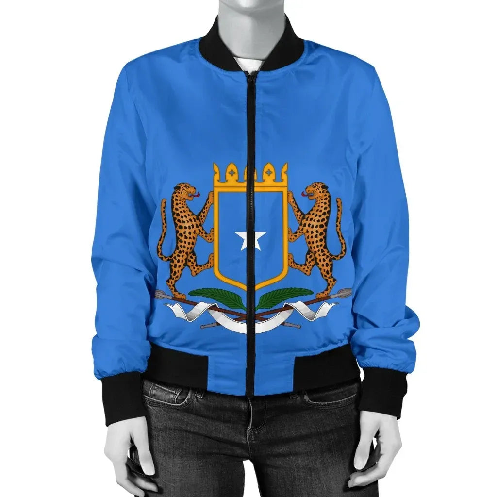 Somalia Coat Of Arms Flag Women's Bomber Jacket