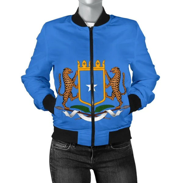 Somalia Coat Of Arms Flag Women's Bomber Jacket