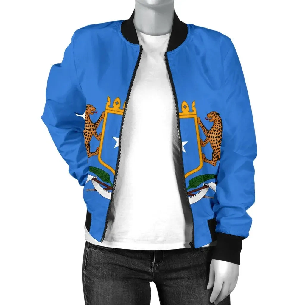 Somalia Coat Of Arms Flag Women's Bomber Jacket