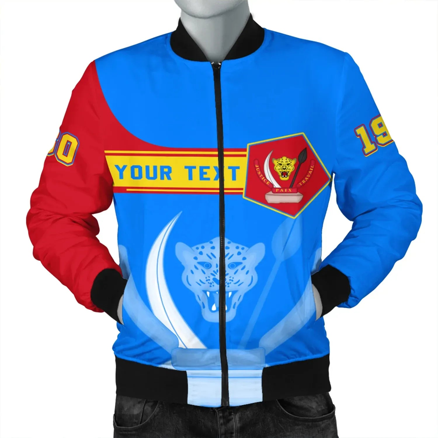 Custom Democratic Republic of the Congo Bomber Jacket Pentagon Style