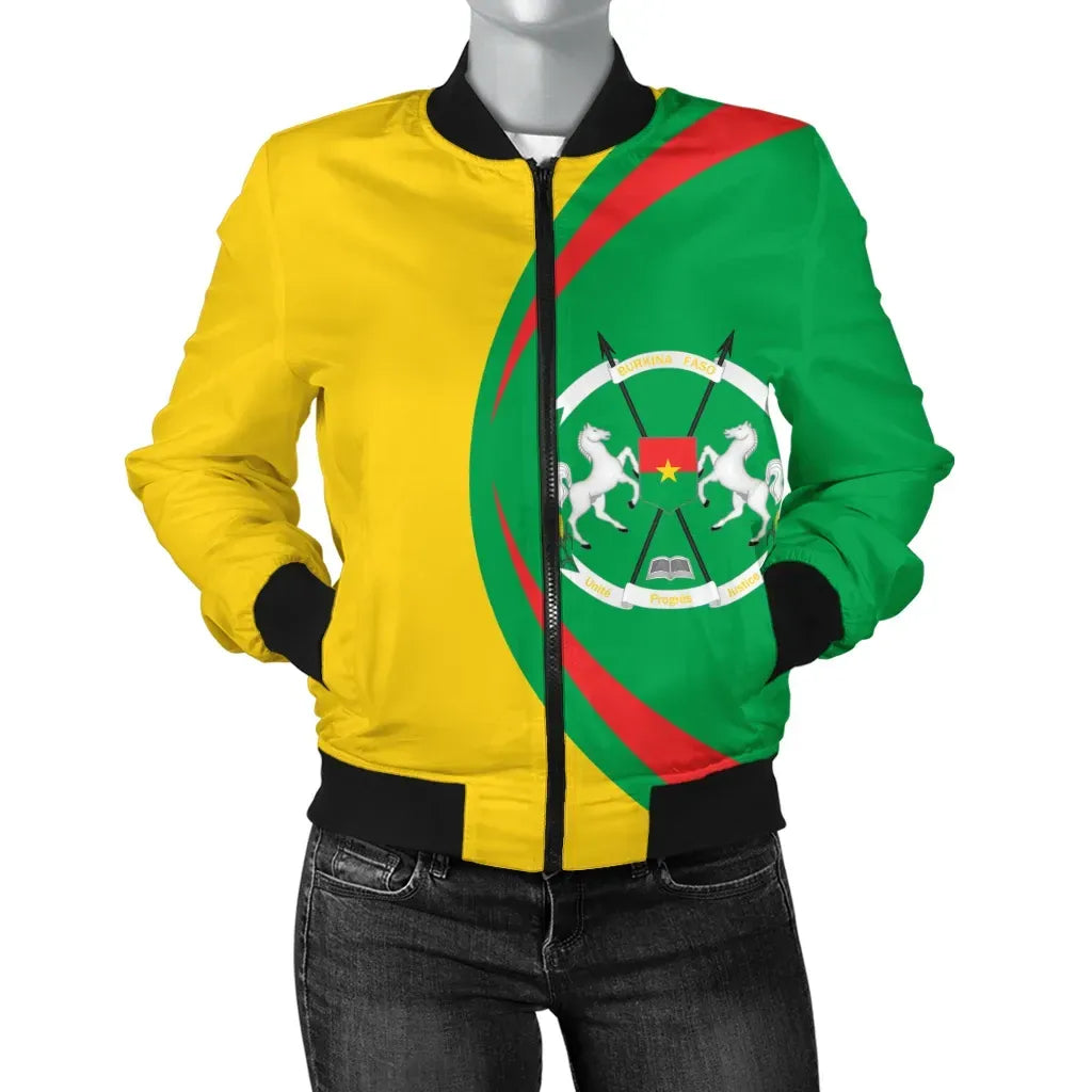 Burkina Faso Pride Burkindi Bomber Jacket - Circle Style