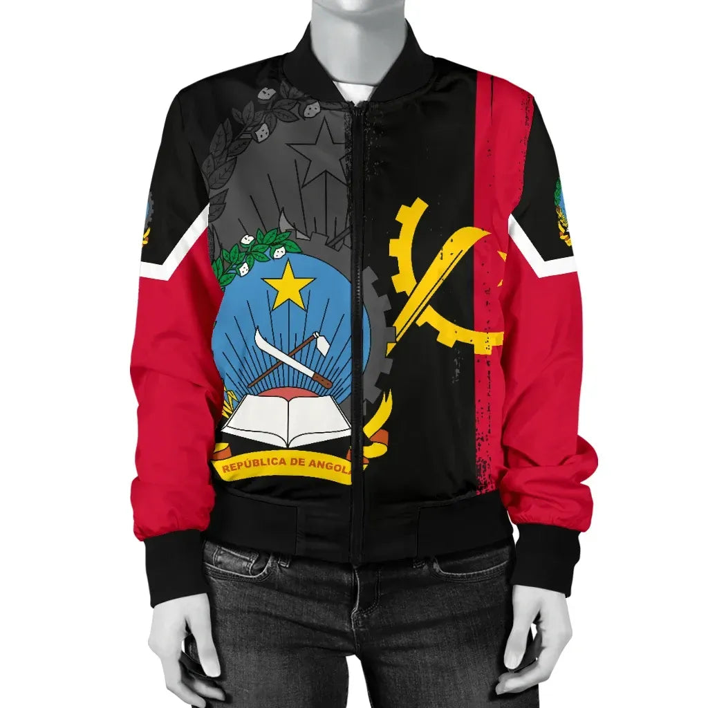 Angola Flag Style Women's Bomber Jacket