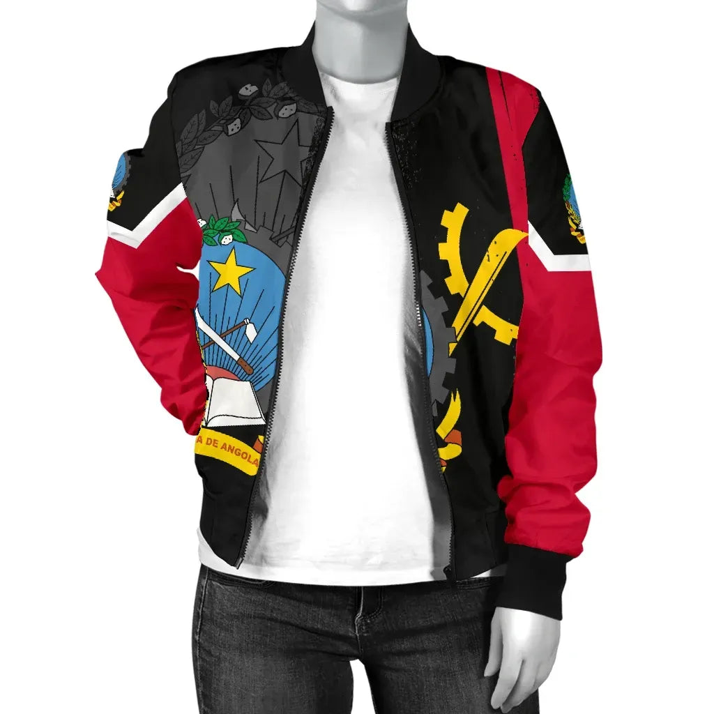 Angola Flag Style Women's Bomber Jacket