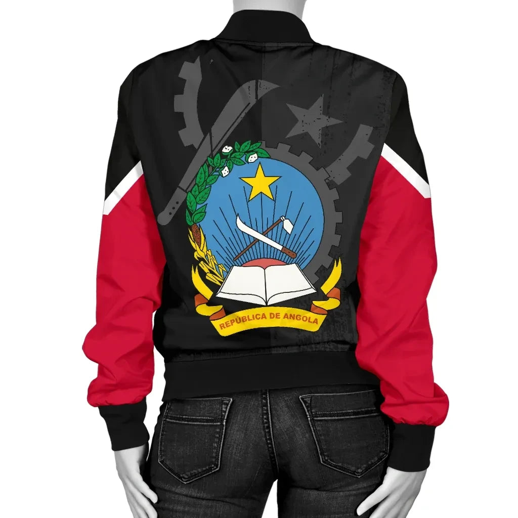 Angola Flag Style Women's Bomber Jacket