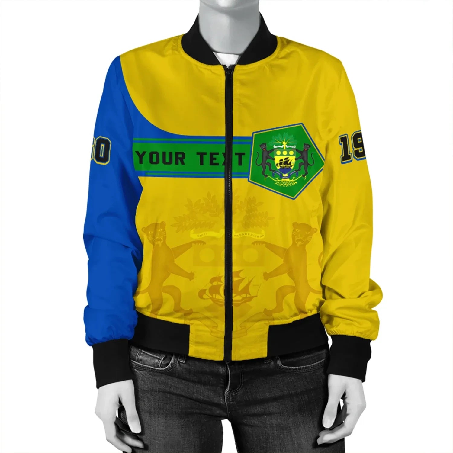 Custom Gabon Bomber Jacket Pentagon Style