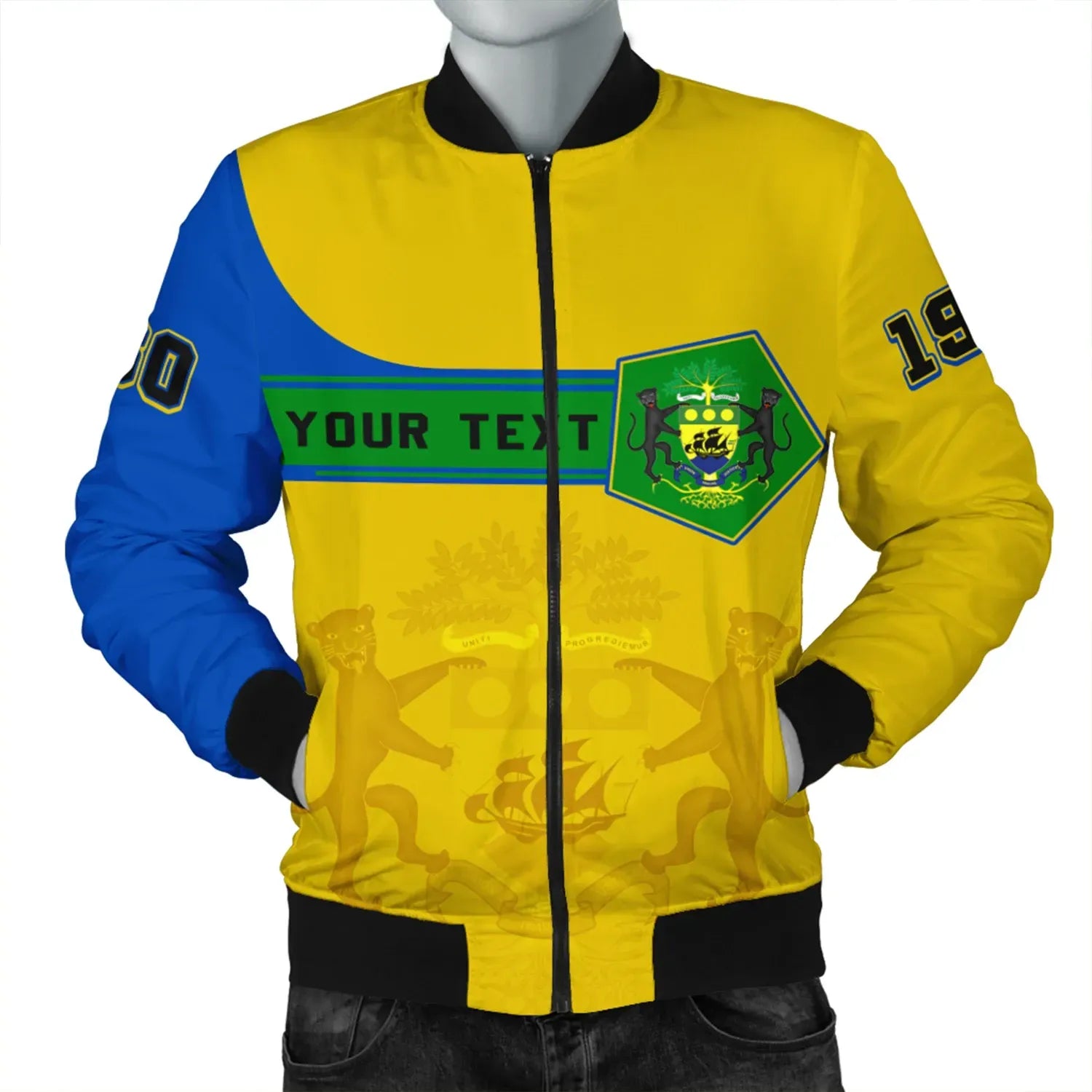 Custom Gabon Bomber Jacket Pentagon Style