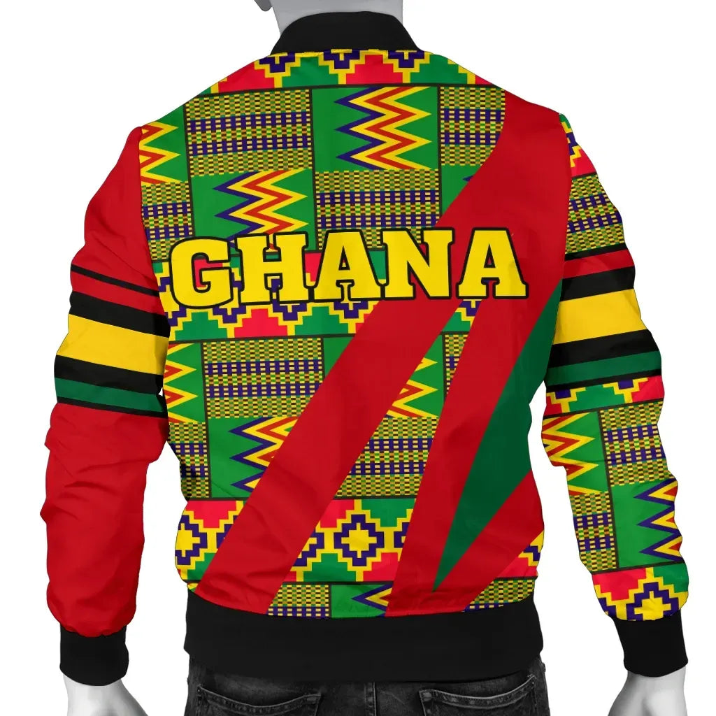 Africa Zone Bomber - Ghana Kente Men's Bomber Jacket - Fast Style