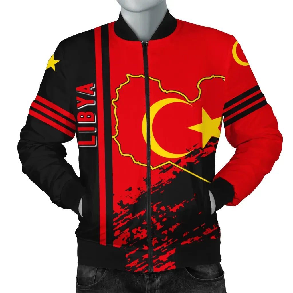 Libya Bomber Jacket Quarter Style