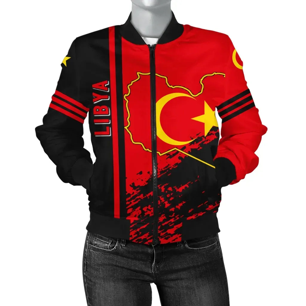 Libya Bomber Jacket Quarter Style