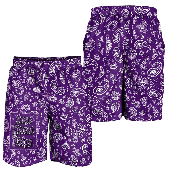 Grape Street Crips Gang Sign - Men's Shorts Purple Bandana