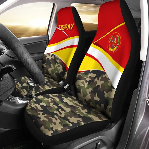 Tigray Flag TPLF Camo Red Car Seat Covers