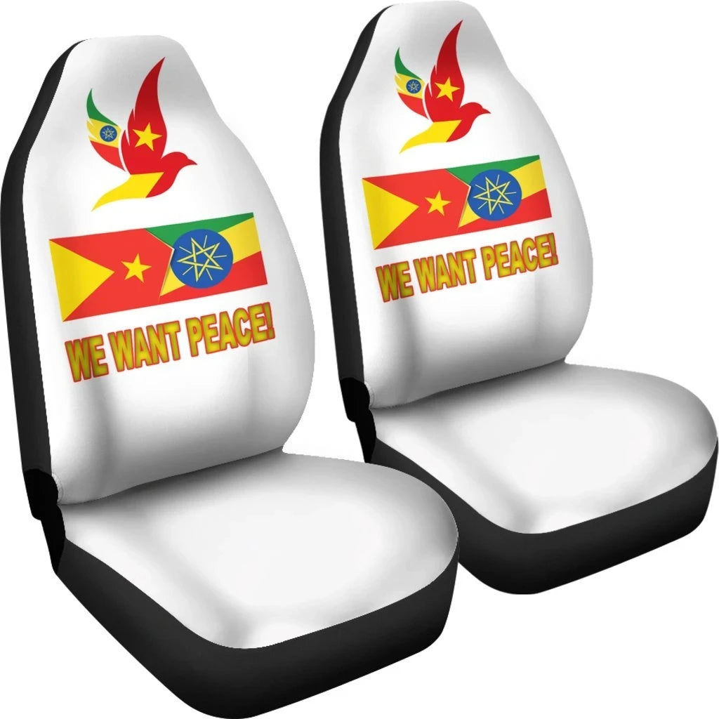 Tigray And Ethiopia Flag We Want Peace Car Seat Covers