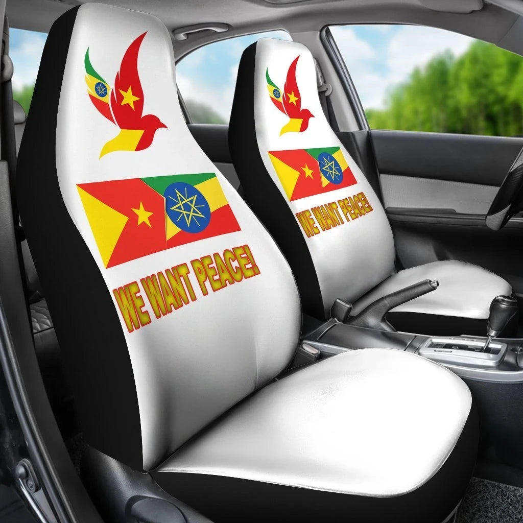 Tigray And Ethiopia Flag We Want Peace Car Seat Covers