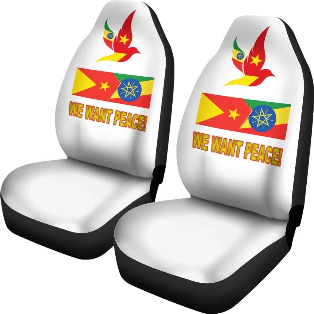 Tigray And Ethiopia Flag We Want Peace Car Seat Covers