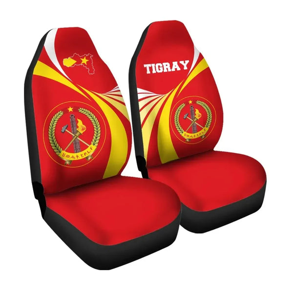 Swirly Lion Flag Tigray Swirlt Ver 2 Car Seat Covers