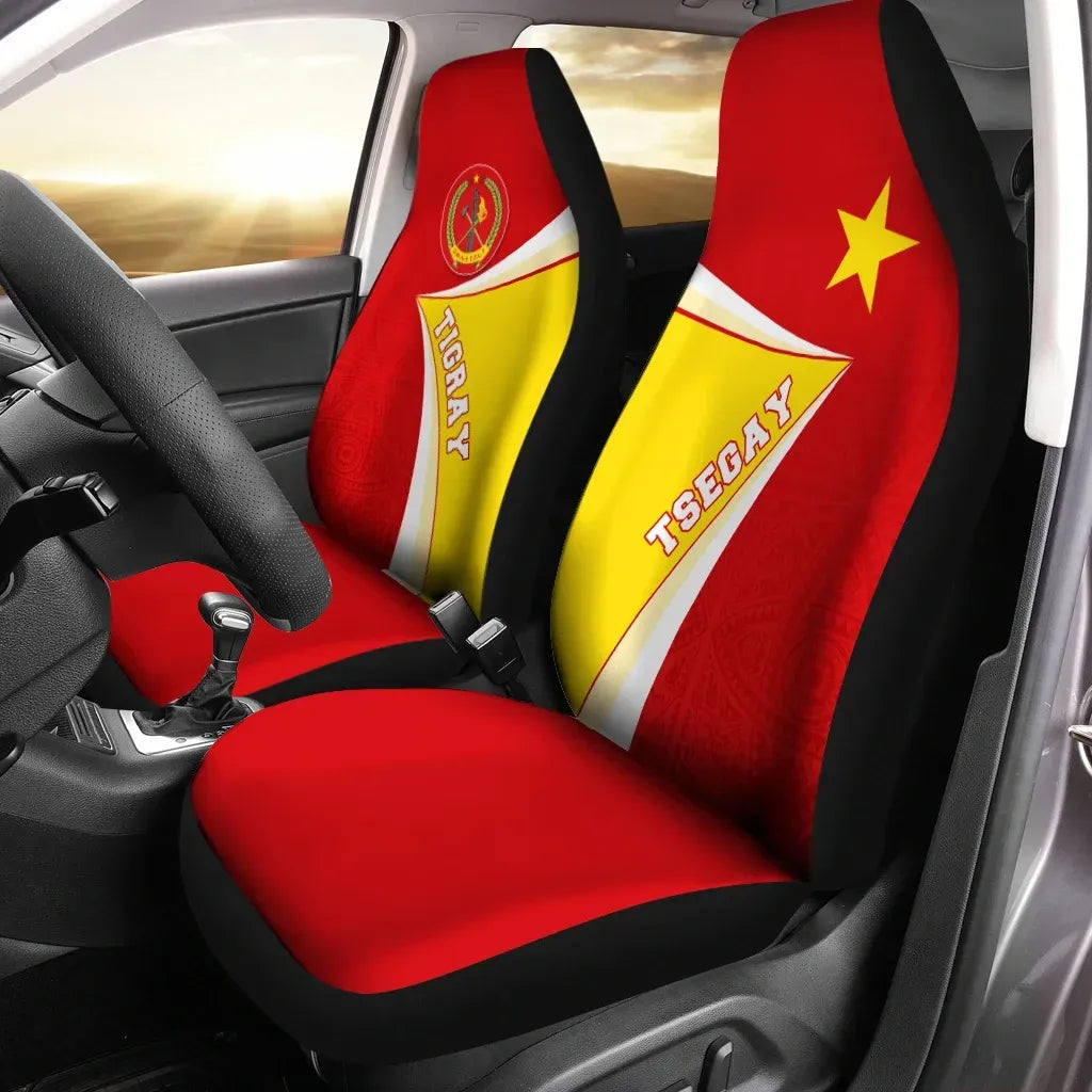 Personalized Tigray Flag Strong Tattoo Africa Car Seat Covers