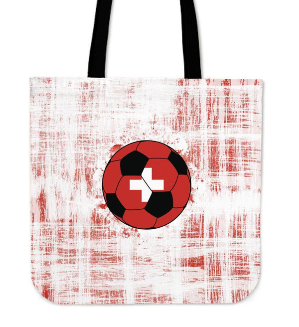 Red/White Switzerland Soccer Tote Handbag