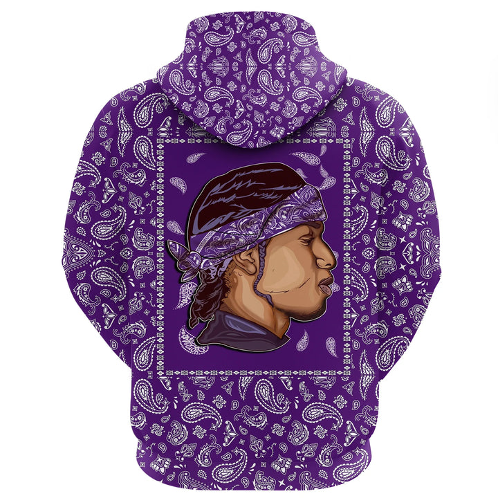 Grape Street Crips Gang Sign Hoodie - Purple Bandana