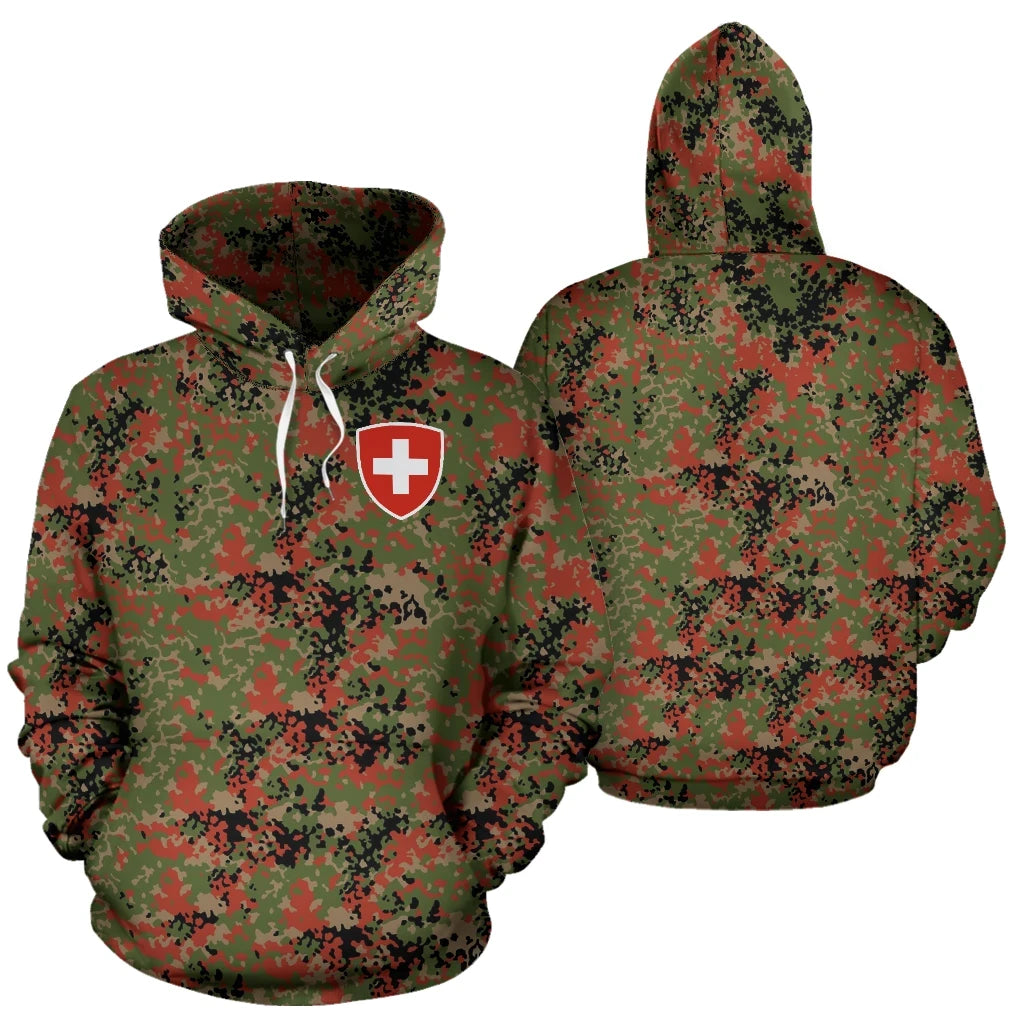 Camo Hoodie Switzerland Flag