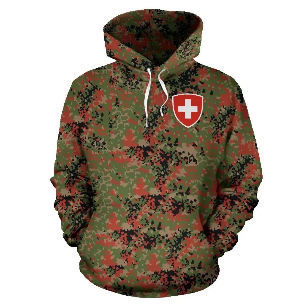 Camo Hoodie Switzerland Flag