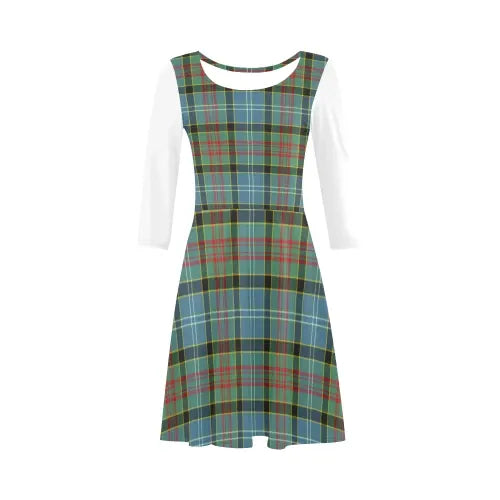 Paisley District Tartan Plaid 3/4 Sleeve Sundress