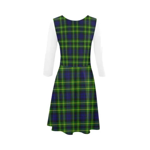 Campbell of Breadalbane Modern Tartan Plaid 3/4 Sleeve Sundress