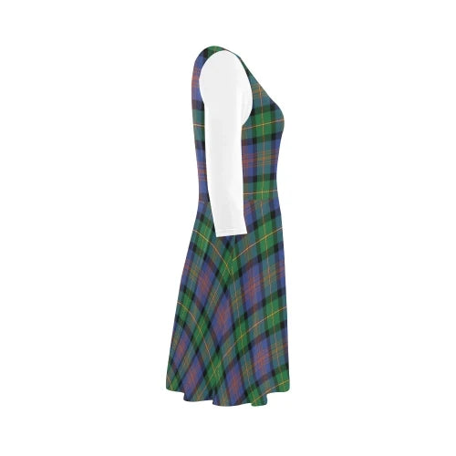 Logan Ancient  Tartan Plaid 3/4 Sleeve Sundress