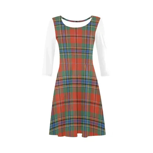 MacLean of Duart Ancient  Tartan Plaid 3/4 Sleeve Sundress