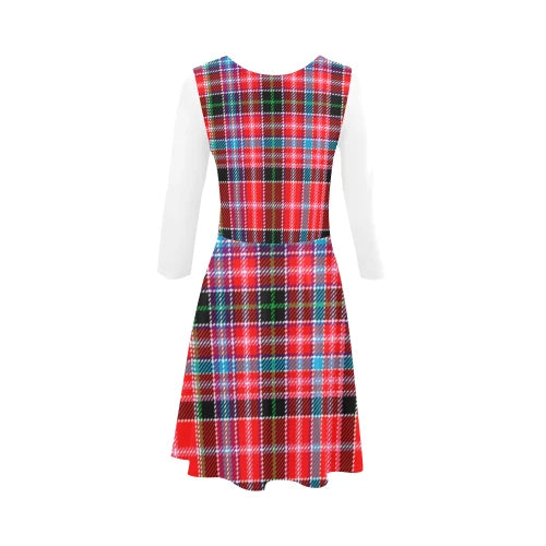Aberdeen District Tartan Plaid 3/4 Sleeve Sundress