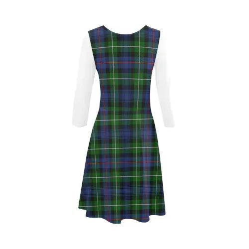 MacKenzie Modern Tartan Plaid 3/4 Sleeve Sundress