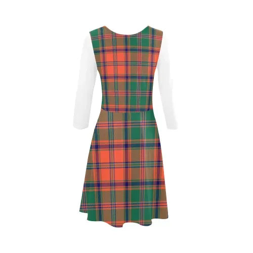 Stewart of Appin Ancient Tartan Plaid 3/4 Sleeve Sundress