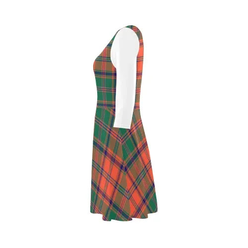 Stewart of Appin Ancient Tartan Plaid 3/4 Sleeve Sundress