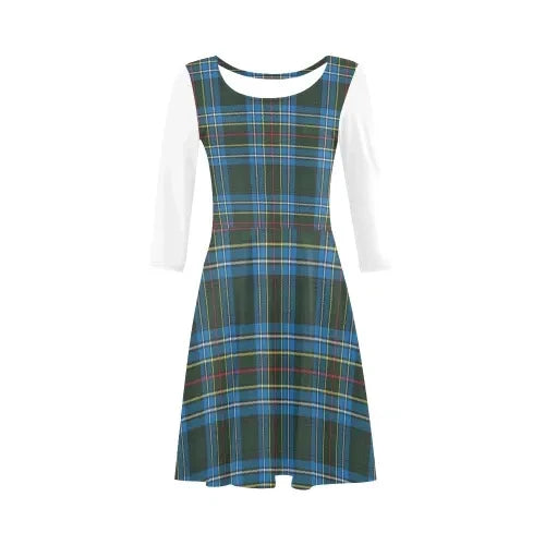 Cockburn Modern Tartan Plaid 3/4 Sleeve Sundress