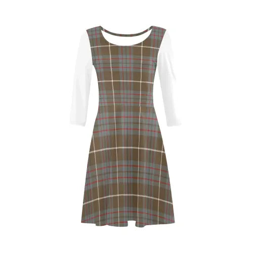 MacIntyre Hunting Weathered Tartan Plaid 3/4 Sleeve Sundress