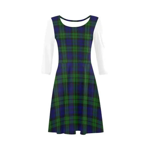 Campbell Modern Tartan Plaid 3/4 Sleeve Sundress