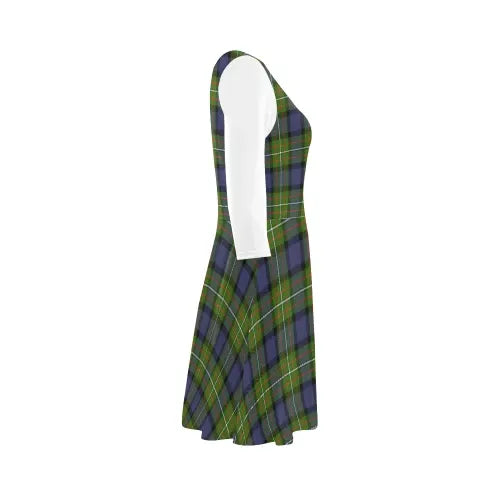 Fergusson Modern Tartan Plaid 3/4 Sleeve Sundress