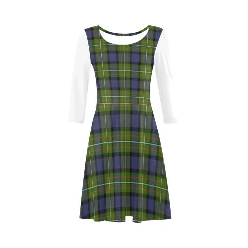 Fergusson Modern Tartan Plaid 3/4 Sleeve Sundress