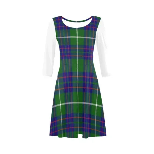 MacIntyre Hunting Modern Tartan Plaid 3/4 Sleeve Sundress