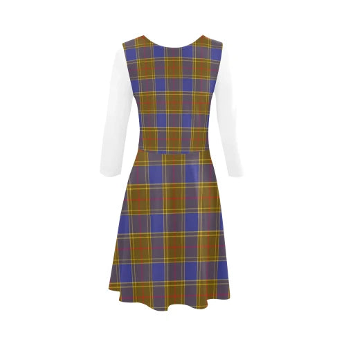 Balfour Modern Tartan Plaid 3/4 Sleeve Sundress