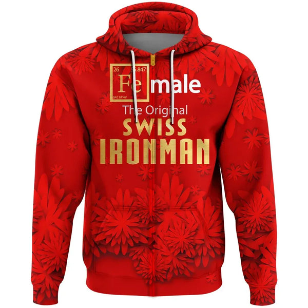 Switzerland Zip Hoodie Female Swiss Ironman