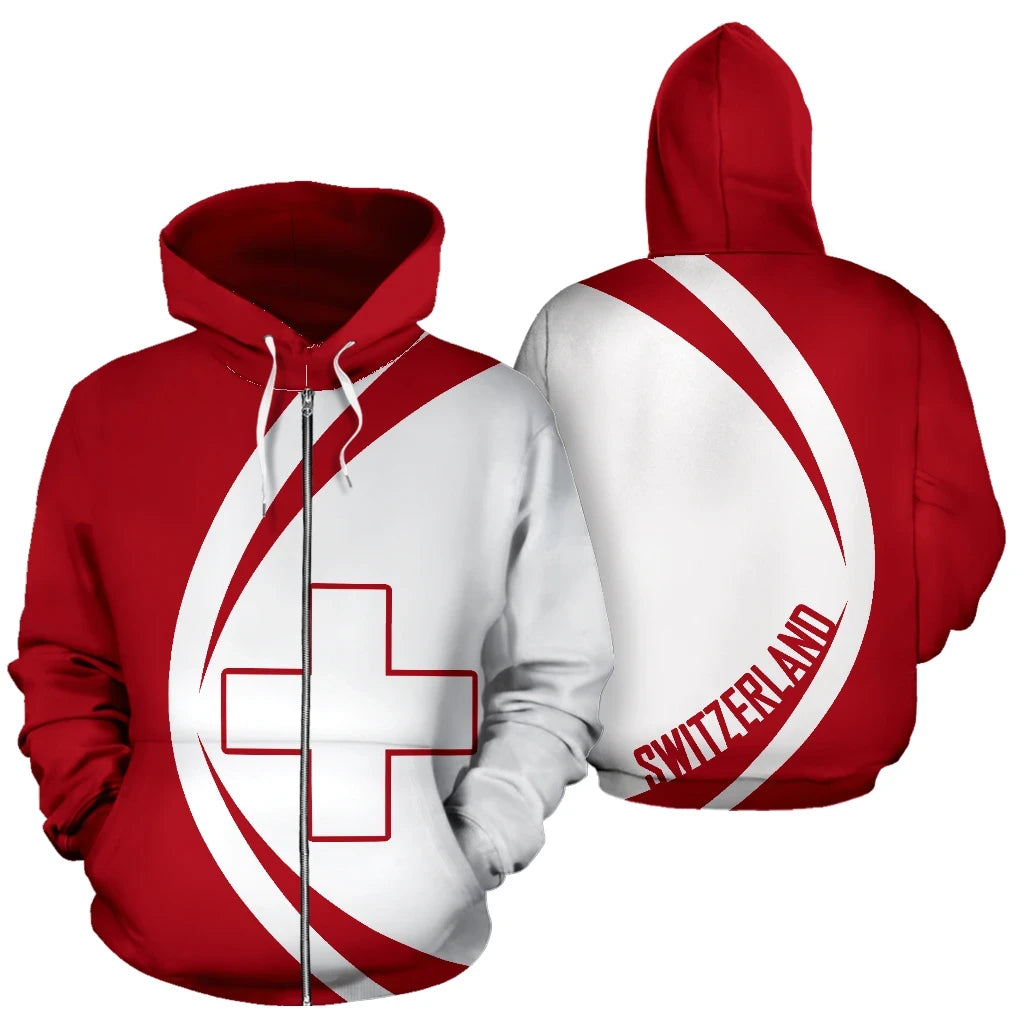 Switzerland Zip Up Hoodie Circle Style