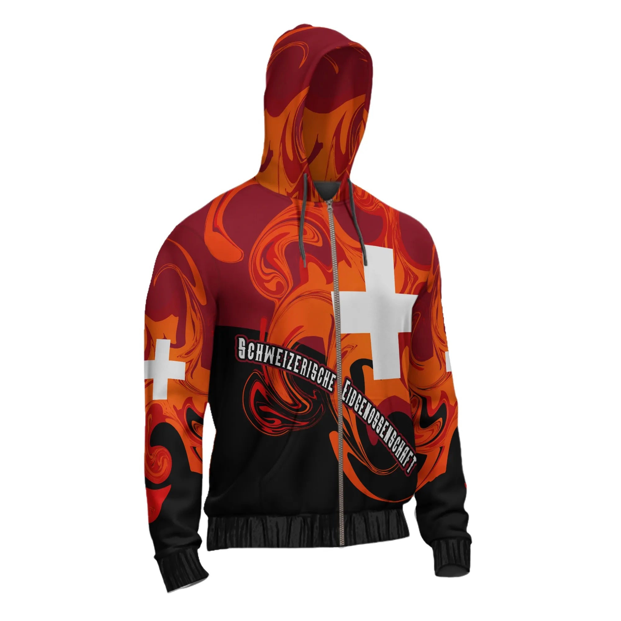 Switzerland Zip Up Hoodie Flame Of Switzerland